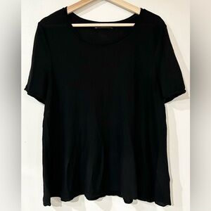Peruvian Connection Pima Cotton‎ Swing Knit Tee in Black L